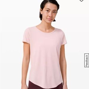 Lululemon Love Crew Pink Short Sleeve Curved Hem Tee Shirt